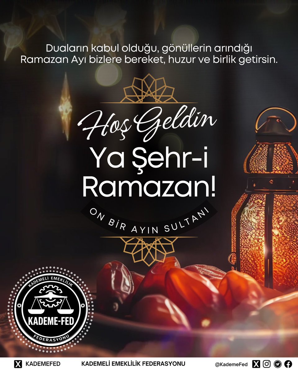 🌙 Hayırlı Ramazanlar 🌙

Rahmet, mağfiret ve bereket ayı olan mübarek Ramazan’a kavuşmanın huzurunu yaşıyoruz.

Paylaşmanın, dayanışmanın ve kardeşliğin güçlendiği bu mübarek ayın; aziz milletimize, İslam âlemine ve tüm insanlığa hayırlar getirmesini temenni ediyoruz.

Rabbim