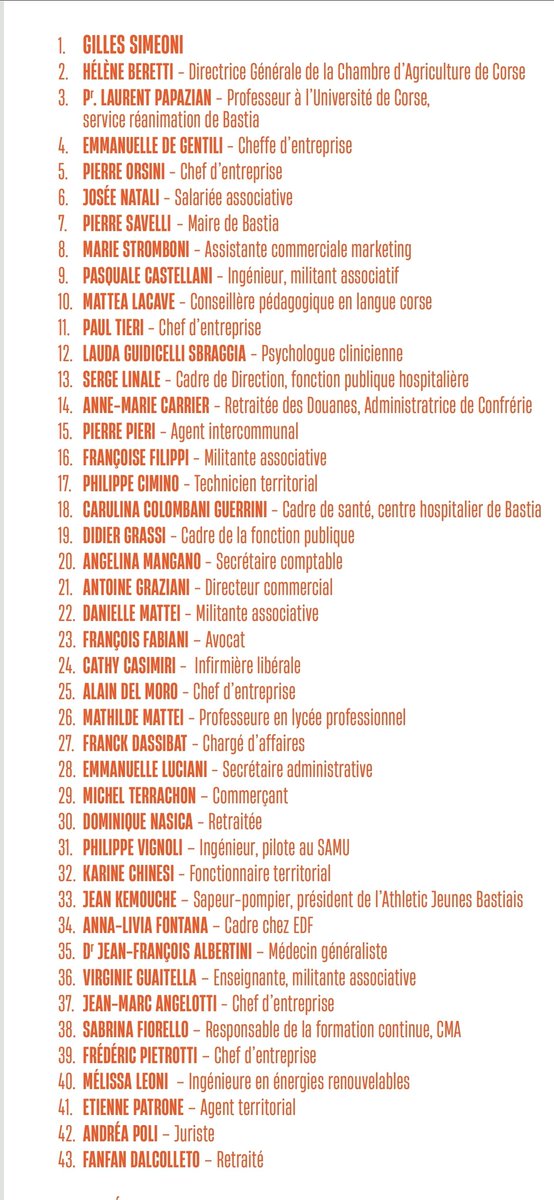 JulienPernici's tweet image. La liste de Gilles Simeoni, cette fois-ci sans erreurs #Municipales #Bastia