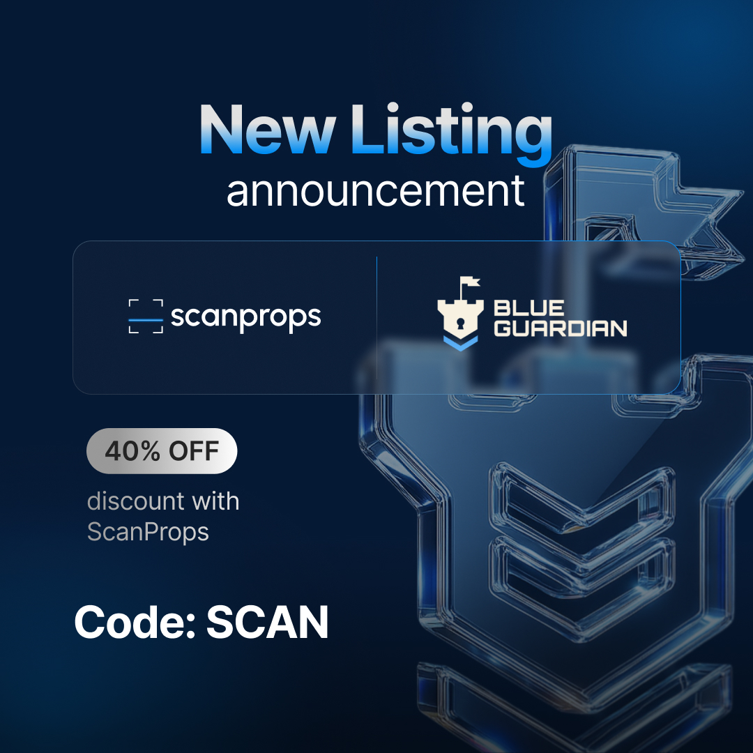 scanprops's tweet image. New Listing: BlueGuardian is now live on ScanProps!🔵

🔹Assets: Futures, Forex, Indices, Crypto
🔹Challenges: Instant, 1-2-3 Steps, Crypto
🔹Profit Split: up to 90%

Use code SCAN for 40% OFF on your next challenge.
Get started through our website.

#blueguardian