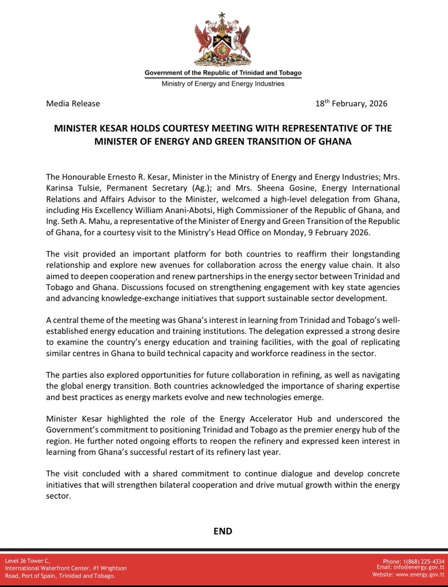 Ministry of Energy and Energy Industries tweet media