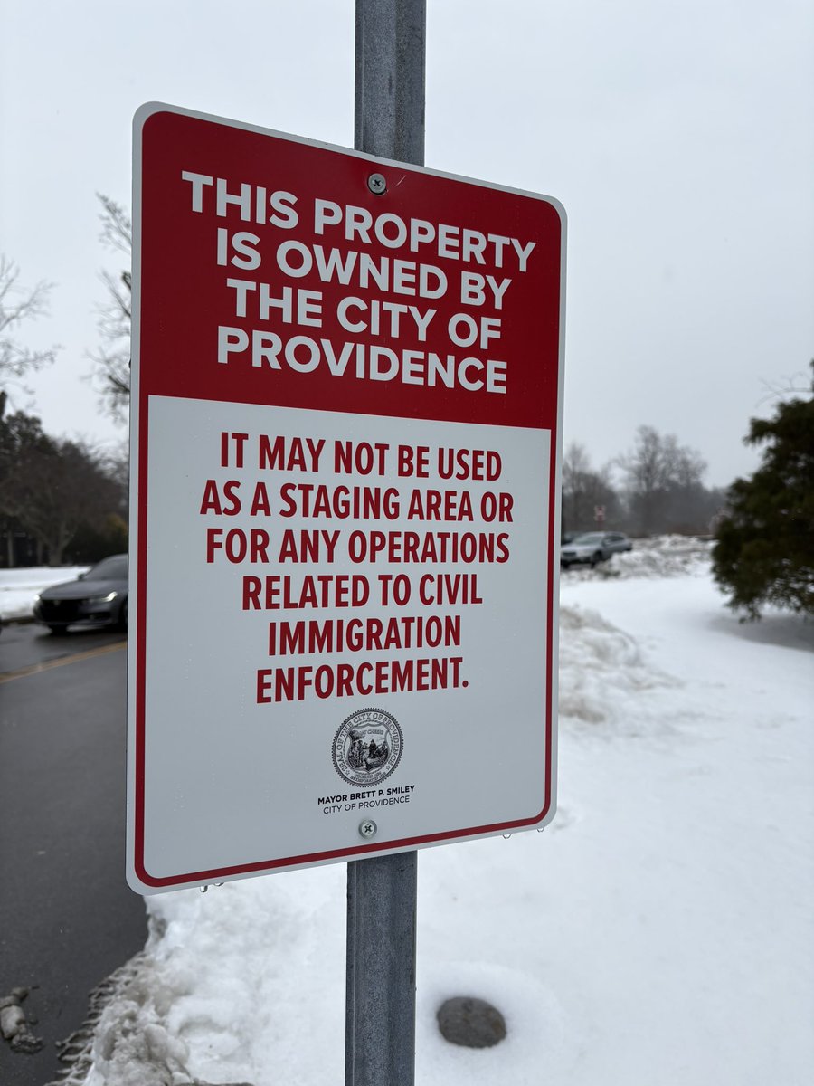 NEW TONIGHT: The City of Providence puts up signage prohibiting civil immigration enforcement on city property. The Mayor's office tells us about 200 will be posted between this week and next.

Total cost of the signage and ICE's response tonight at 6 on <a href="/NBC10/">NBC 10 WJAR</a>.