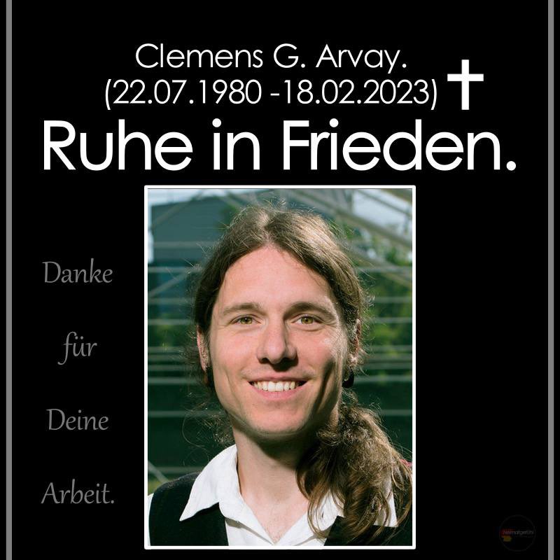 rosenbusch_'s tweet photo. Clemens G. Arvay warnte bereits ab 2020 mit viel Expertise vor der modRNA-Technologie und genau deshalb wurde er dann zunehmend schwer von den LeiDmedien angegriffen und diskreditiert, worunter er litt.

Er nahm sich 2023 im Alter von nur 42 Jahren das Leben.

An ihn und viele weitere Opfer dieser Zeit, von denen wir nie gehört haben, müssen wir #RichtigErinnern.