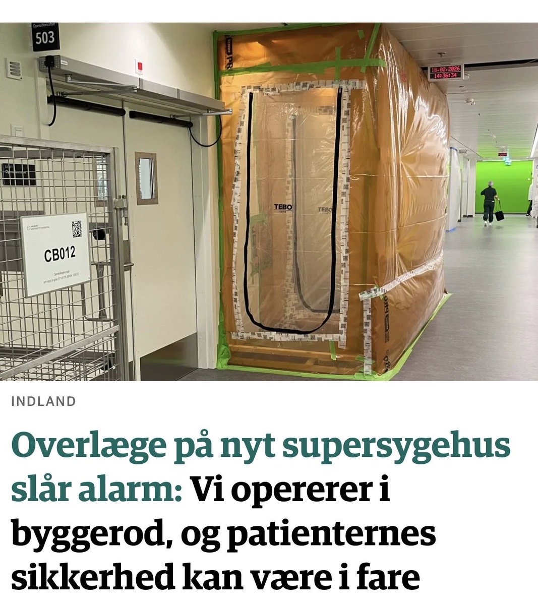 MadsBroberg's tweet photo. Udadtil blev det solgt som en succes, da det nye supersygehus i Aalborg tidligere på måneden blev taget i brug.

Det »gik helt som planlagt«, og »alt har spillet«, lød det fra officielt hold.

Virkeligheden så noget anderledes ud, skriver @mortenpihl2 og jeg. 

Se link nedenfor. https://t.co/K32WXGYE61