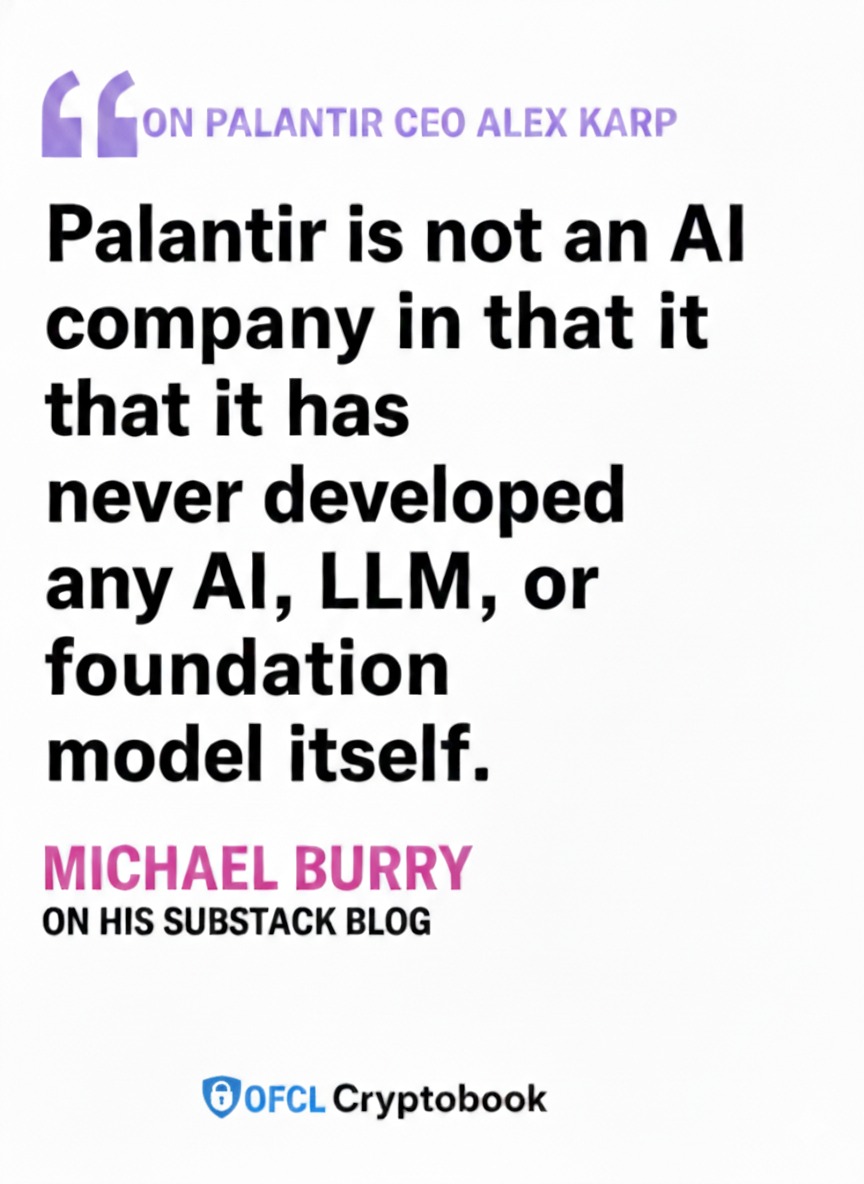 OFCLCryptobook's tweet photo. Michael Burry on PALANTIR CEO "Alex Karp"
#cryptobook #bitcoin
#trump #michaelburry
#palantir #alexkarp https://t.co/fH3cXSGdgY
