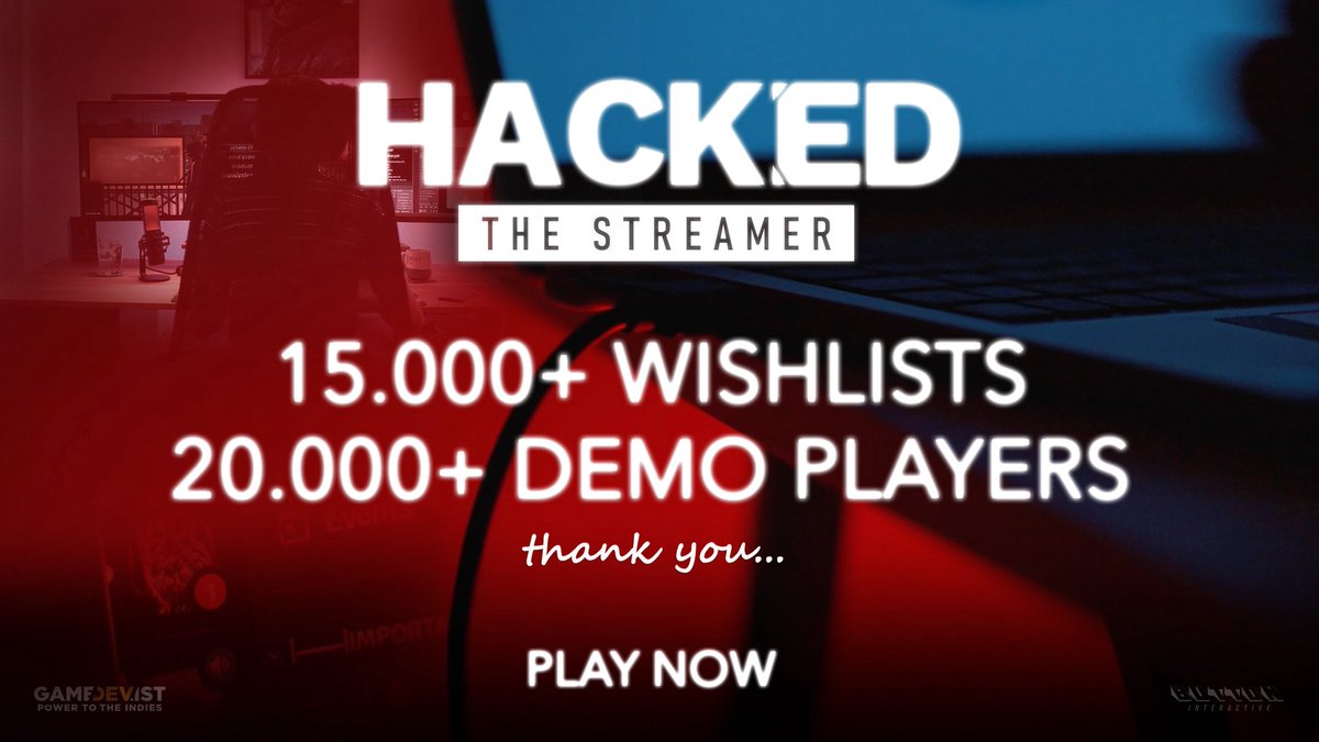 Our first game, Hacked: The Streamer has reached thousands. Thank you for taking part in both our and PinkyPie's journey. 

Become a fan-favorite streamer and save yourself from a nightmarish livestream. 

store.steampowered.com/app/2425130/Ha…

#indiegamedev #steam #indiegaming