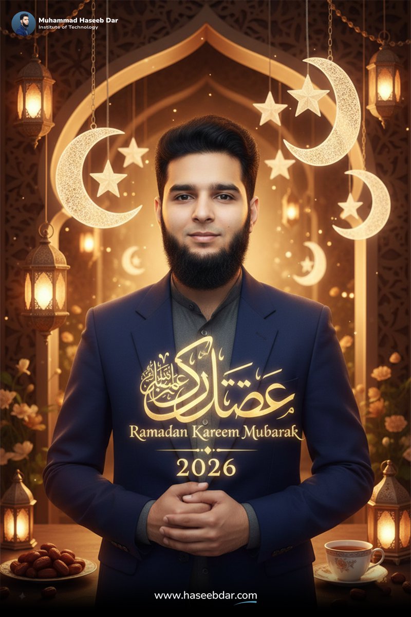 mhaseebdar's tweet photo. 🌙✨ Ramadan Kareem Mubarak 2026 — Muhammad Haseeb Dar ✨

May this blessed month bring peace, success, and endless blessings to you and your family. 🤲🌟

#MuhammadHaseebDar #RamadanKareem #RamadanMubarak2026 #BlessedMonth #StayBlessed https://t.co/kROQxBFhVC