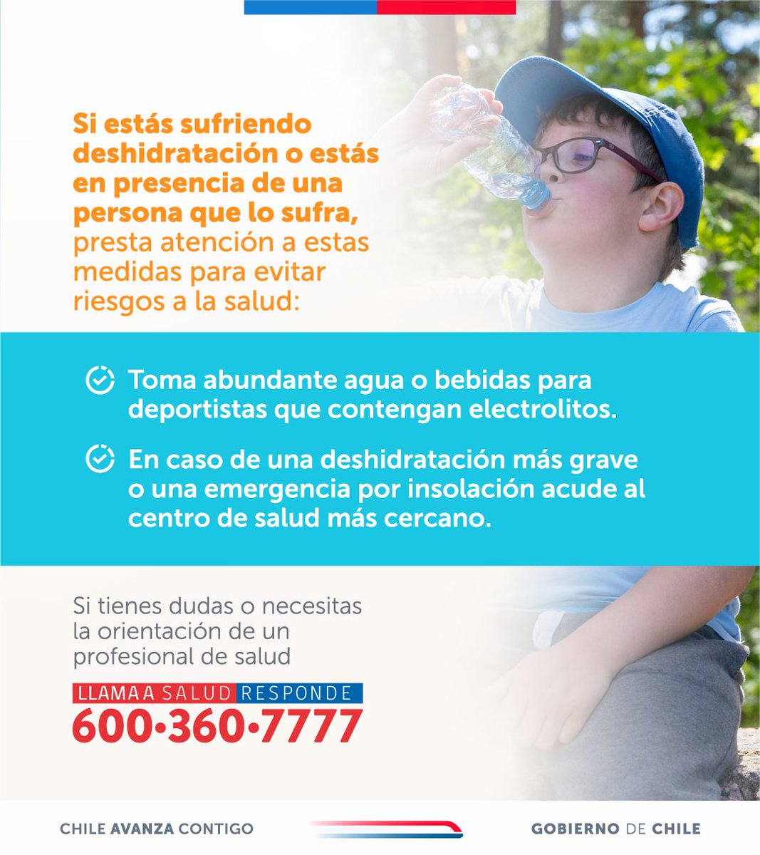 🔴Frente a las temperaturas, es importante mantenerse alerta frente a los síntomas de deshidratación.
Es fundamental identificar signos como sed intensa, boca seca, cefalea, mareos o desorientación para actuar de manera oportuna.