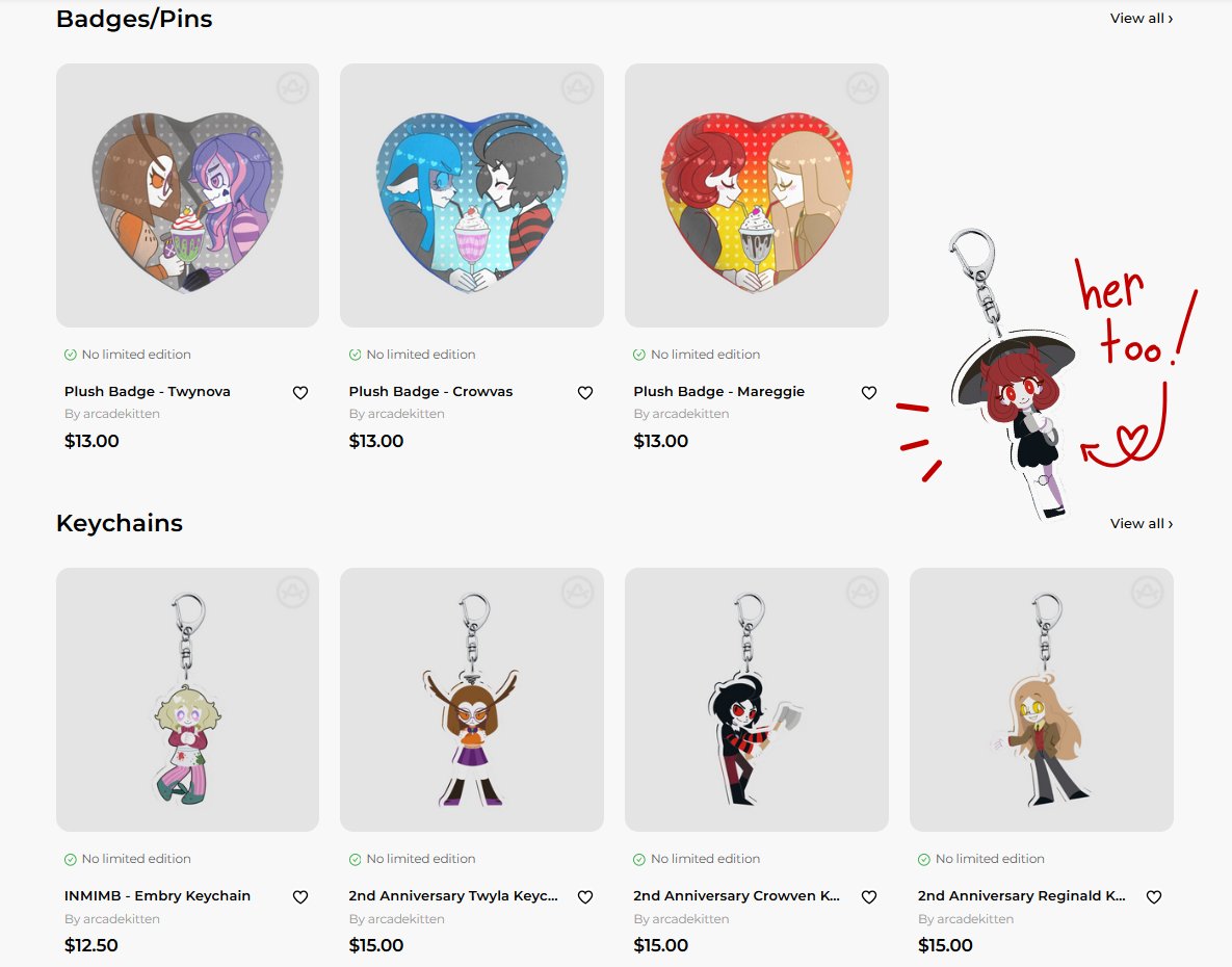 GREAT NEWS!!🎉 BIG thanks to the person who suggested it, I now have an ACGGOODS store!! Now you can FINALLY buy my keychain designs again and more! I'm super excited about this and I hope you all are too!! ⛓️below! 
#cemeterymary #inmimb #itsnotmeitsmybasement #arcadekitten