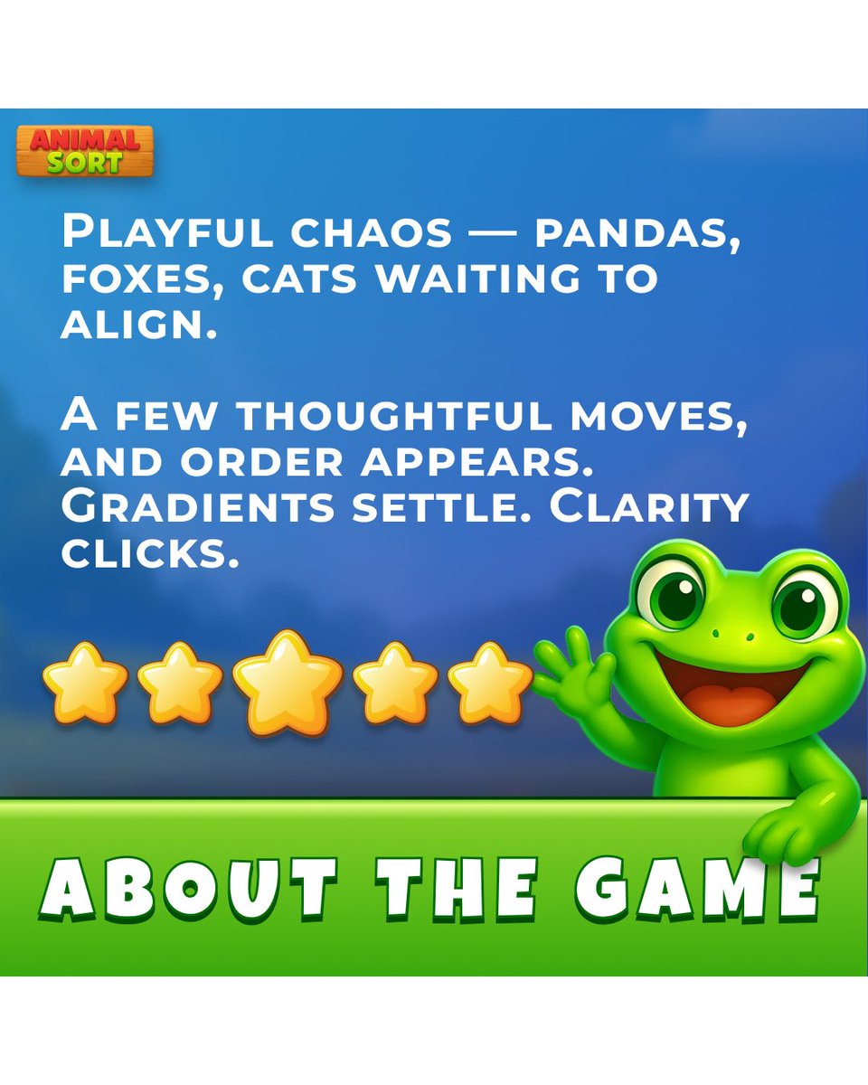galaxy4games_'s tweet photo. Choosing the right dev partner means delivering complete, market-ready products -not just separate services.

At Galaxy4Games, we brought Animal Sort from concept to launch.

Explore our portfolio - let’s build something special. https://t.co/qd0bABg7lo