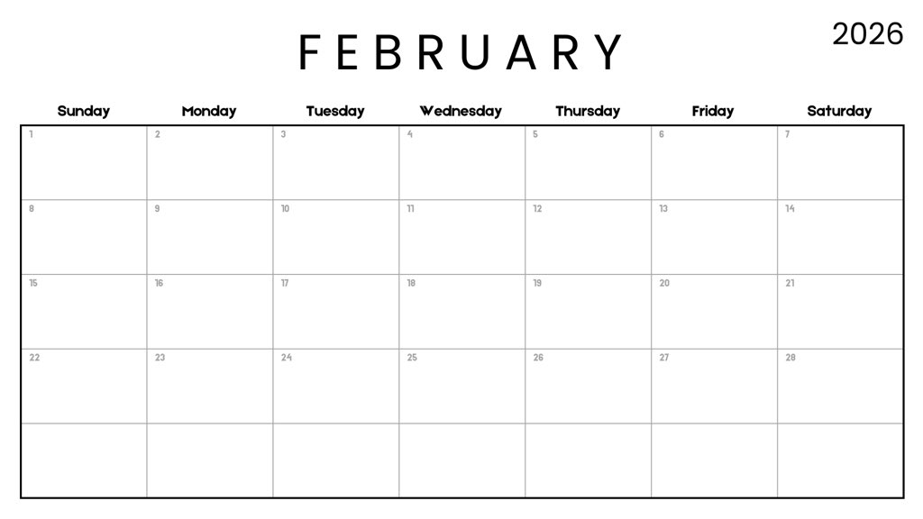 DmitryIvashkev2's tweet image. February 2026: literally the most balanced month ever. Four perfect weeks, no chaos. My OCD is in love 😭🗓️ Who’s printing this out just to stare at it? #PerfectFebruary #CalendarGoals