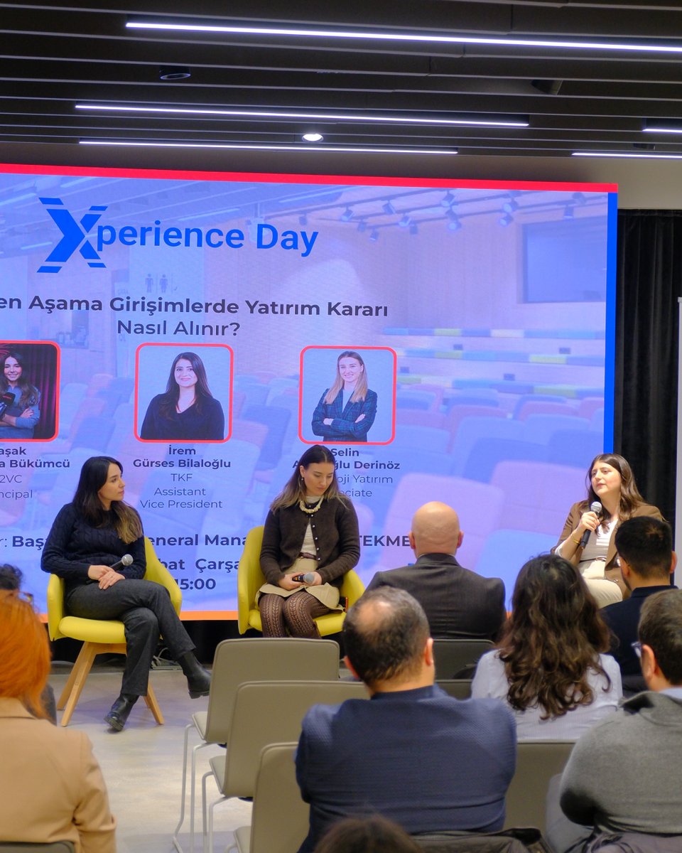 garajxco's tweet photo. Xperience Day Garaj X TEKMER’de gerçekleşti.

Erken aşama girişimlerde yatırım karar süreçlerini; Başak Özcan moderatörlüğünde; Başak Zorlutuna Bükümcü (e2vc) , Irem Gurses Bilaloglu (Türkiye Kalkınma Fonu) ve Selin Afşaroğlu Derinöz'ün (Teknoloji Yatirim A.S.) https://t.co/VpJmzhnrOf