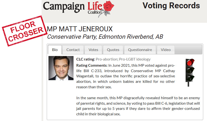 CampaignLife's tweet photo. First D'Entremont. Then Ma.

Now, MP Matt Jenereux has become a Liberal.

When will the Conservative Party realize that every pro-abortion, pro-LGBT MP is a potential floor crosser?

Want MPs who are 100% conservative? Choose people who are pro-life &amp; pro-family.
#cdnpoli @CPC_HQ https://t.co/UHpJF6irbZ