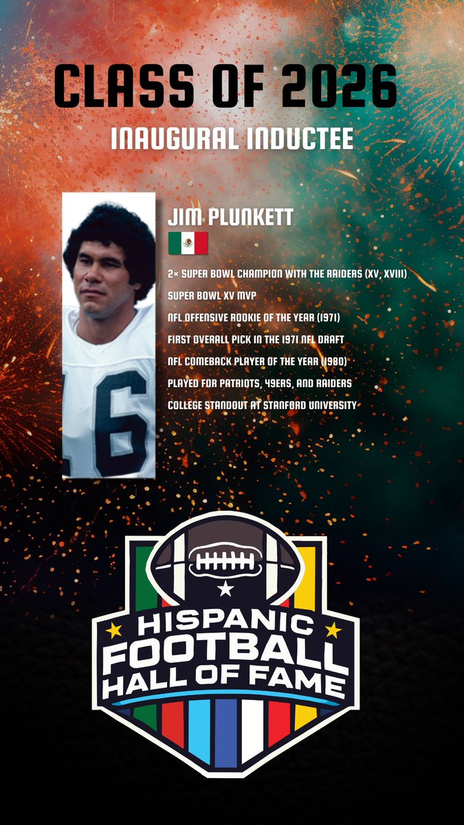 Class of 2026, HISPANIC FOOTBALL HALL OF FAME INAUGURAL inductee

🇲🇽JIM PLUNKETT