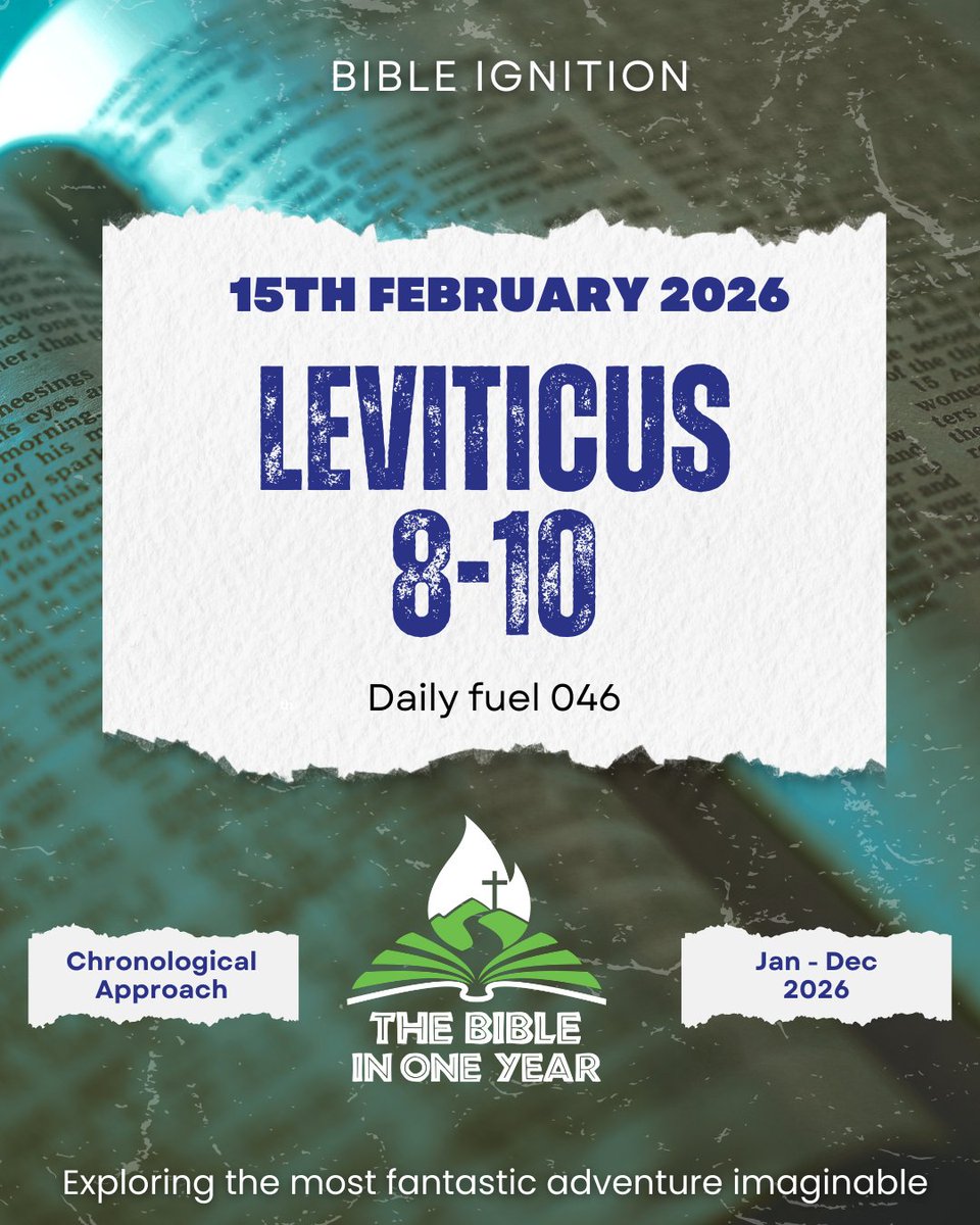 bible_ignition's tweet photo. 15th Feb 2026 reading: Leviticus 8-10
#BibleInOneYear
#BibleIgnition https://t.co/3hd332bI0q