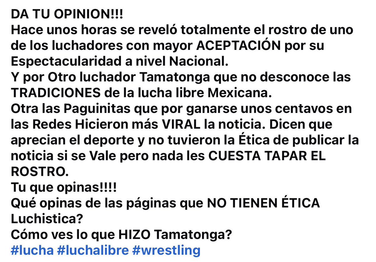 DA TU OPINION!!!
#lucha #luchalibre #wrestling