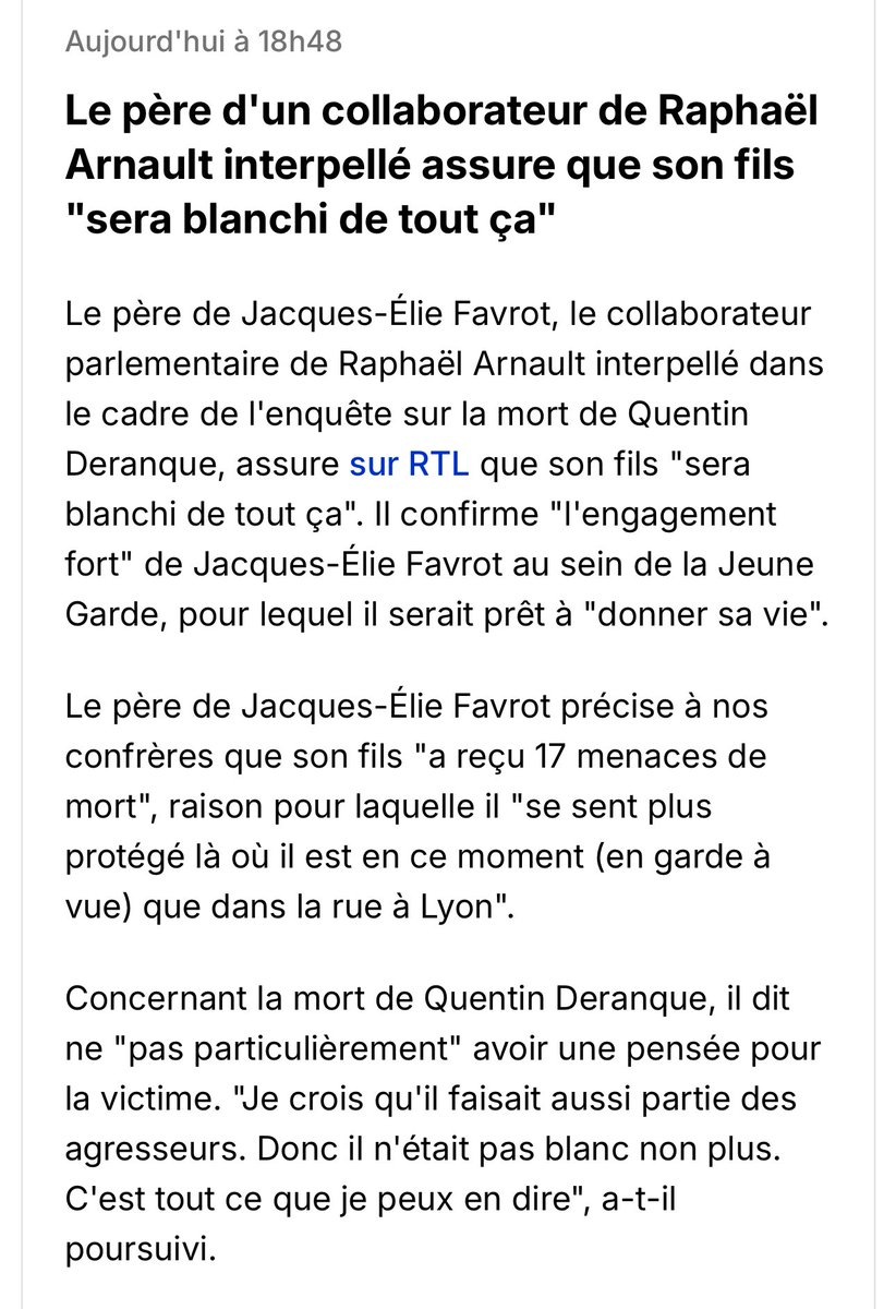 Il a donc un père fanatique qui méprise la vie de #QuentinD , enfant de l’âge du sien
 Terrifiant