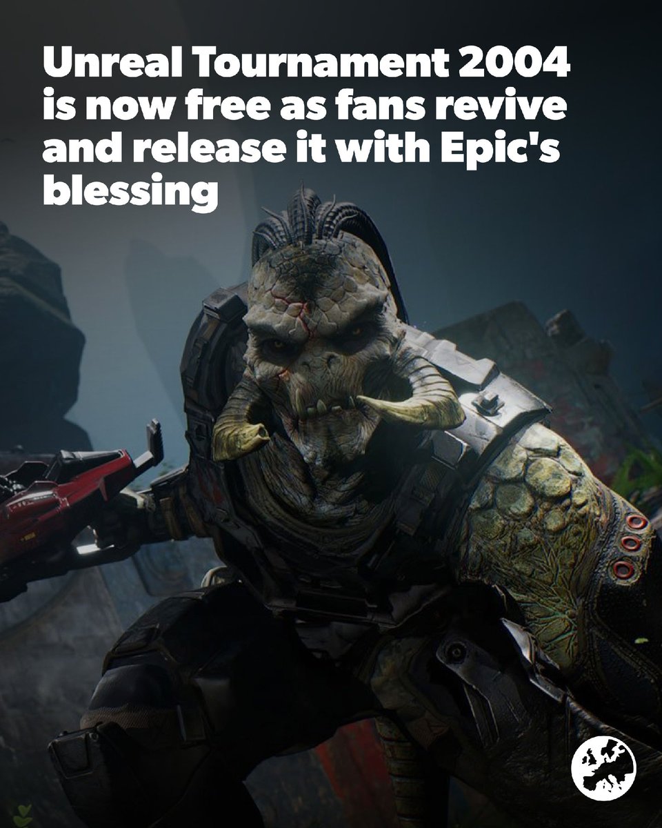 eurogamer's tweet photo. Classic arena shooter Unreal Tournament 2004 has risen from the grave and is now available to download for free. https://t.co/w3EBlyTXtv https://t.co/3BdUCCnlHF