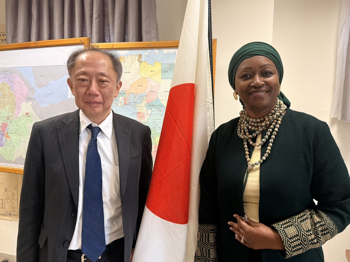 AissatNdiaye's tweet photo. A very good exchange today with H.E. Ambassador Shibata. @JapanEthiopia 
Appreciate Japan’s strong and reliable partnership with UNHCR and refugees in Ethiopia with projects in @GumuzPo Ura refugee settlement and Host community. 
ありがとう 🇯🇵 https://t.co/bMn3VoNd52