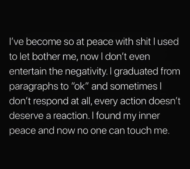 Peace feels better than proving a point.