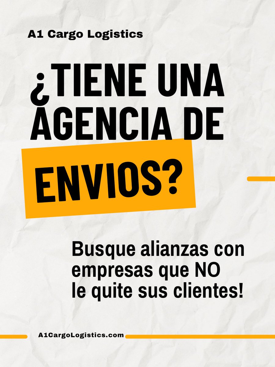 A1Cargo's tweet photo. ¿Tiene una agencia de envios? 
De cualquier tamano pequeña o grande 📦 

Compartimos el mismo objetivo: Hacerle crecer 
Porque cuando Ud. gana todos ganamos 🚀 

Alcance el exito con un aliado en Miami que le respalda en cada paso con experiencia, licencias y tarifas 💵 

Y lo mas importante respetamos los límites comerciales  
¡sus clientes son solo suyos! Ud. maneja sus datos de manera privada no tiene que compartirlos en ningún momento 🔒 

Somos una extensión de su equipo en USA
Nos encargamos de todo el protocolo de exportacion, estamos para apoyarle y asegurarnos de su éxito 🇺🇸 

Contactenos para tarifas

info@A1Courier.com
WA + 1 (305) 766-2337

#A1Cargo 
#EnviosInteligentes
#Miami
#Courier
#Casillero