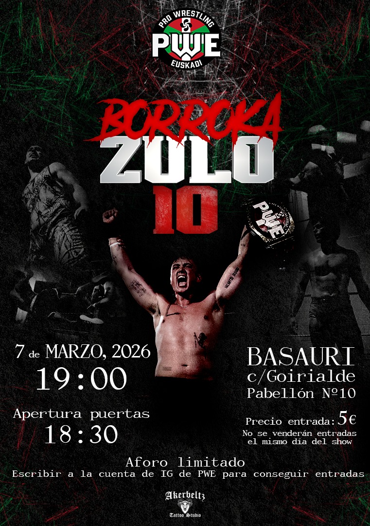 📢 Aforo limitado Borrokazulo 10 📢
Para conseguir tu entrada contáctanos por mensaje. Solo acceso con entrada, no habrá venta el día del show.
🔥 ¡La nueva temporada arranca tras Urtemuga 2! 🔥