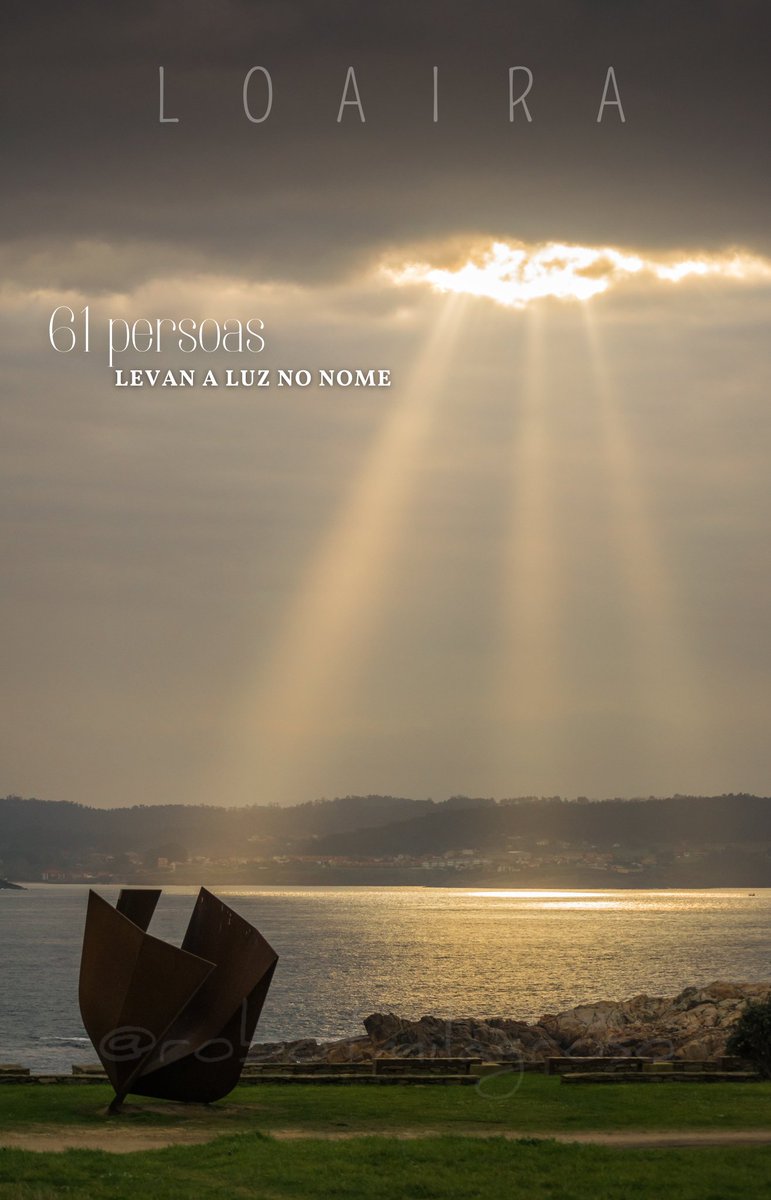 🥰 Loaira é unha palabra marabillosa.
A luz, abríndose paso entre as nubes.

Pero tamén é un nome propio feminino, que según datos do INE (instituto nacional de estadística), repítese 61 veces en #Galicia, con maior cantidade na provincia da #Coruña.