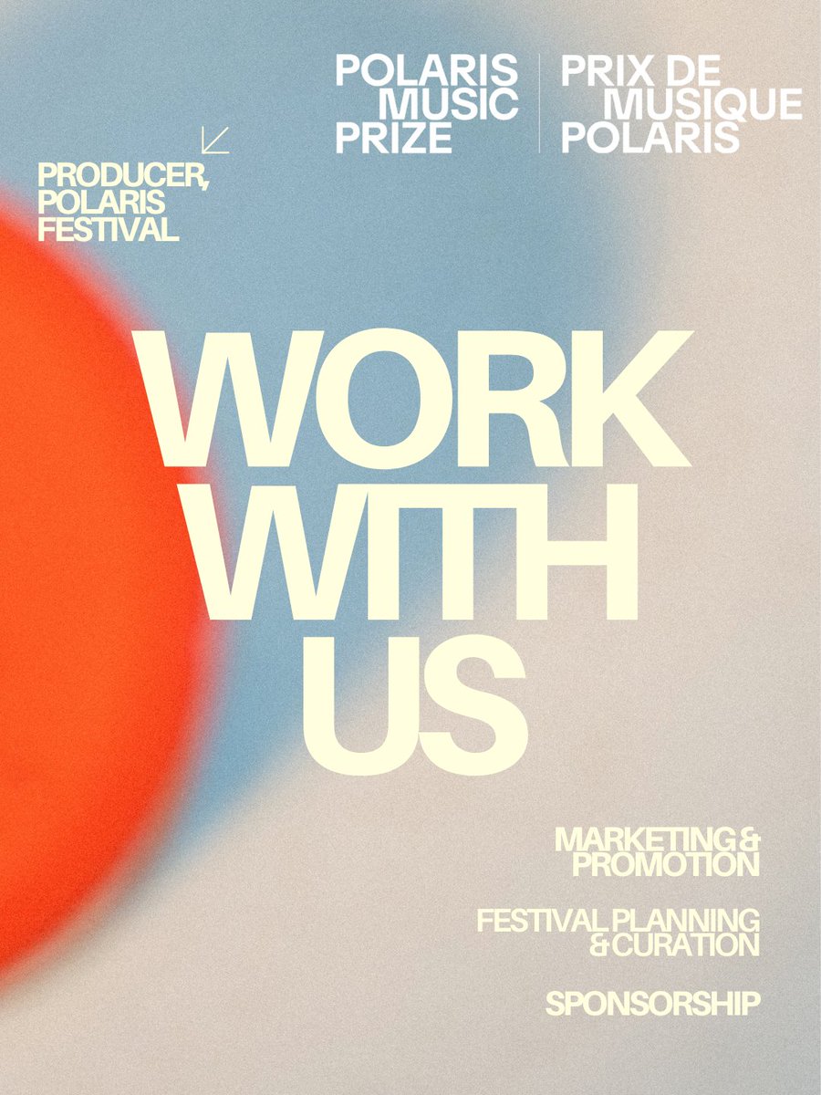 PolarisPrize's tweet photo. WANTED: We're looking for a producer to help us build the 2026 edition of the Polaris Festival.
Application deadline: March 1, 2026
Details: https://t.co/iYg0NtJqY4 https://t.co/Si9SwFJSnJ