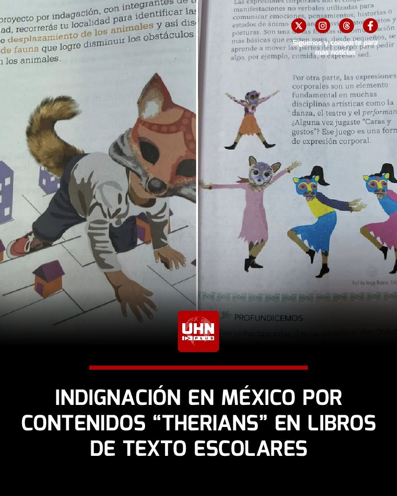 🇲🇽‼️ | INDIGNANTE — En redes denuncian que los libros de texto del Gobierno de México incluyen contenidos que normalizan a los llamados “therians”, jóvenes que se identifican como animales, desatando indignación por el rumbo ideológico en las aulas. Críticos acusan que el sistema