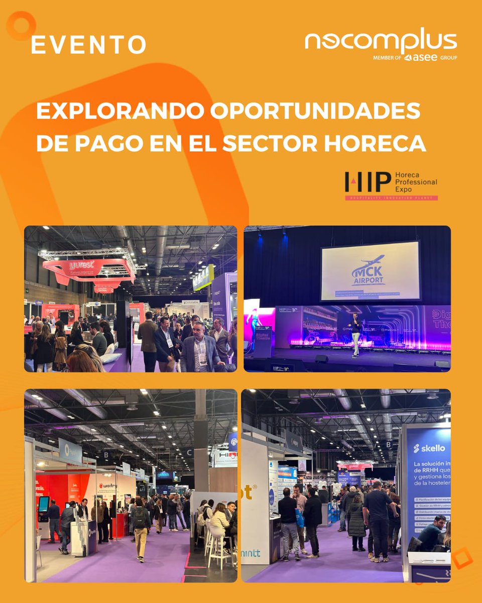 necomplus's tweet photo. Hoy hemos estado en @expohip ,encuentro clave para el sector hospitality 🍽️ para conocer las últimas tendencias e innovaciones en un ámbito en el que los pagos juegan un papel estratégico. Seguimos atentos a la evolución del sector para aportar soluciones que lo impulsen🚀 https://t.co/VHBJ1tctVL