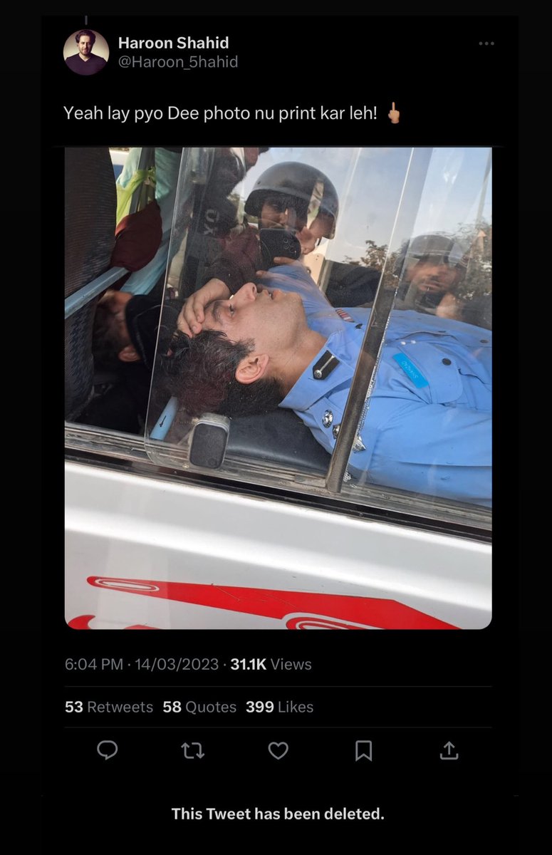 This was him, openly celebrating policemen being killed.