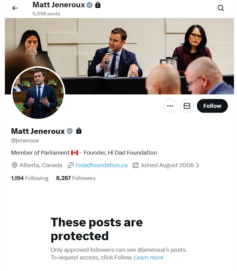 Nothing says "I did it for my constituents" more than putting your X account on lockdown after crossing the floor. 

Coward is afraid to hear from those who voted for him in good faith. 

Just another self-serving, Liberal weasel.