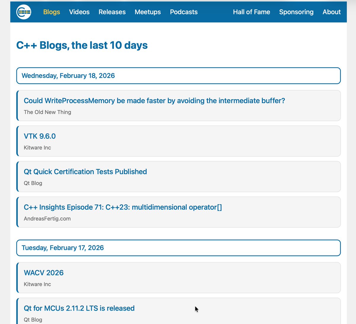 SwedenCpp's tweet photo. It’s time to say goodbye to the release bot posts 👋
All updates are now available, and updated hourly, on https://t.co/7YyxJn5GMa ⌛️
Engagement here was close to zero anyway, so no big loss 🙂
No worries, though: there will still be daily reminders where the No. 1 #Cpp news aggregator lives 😉
