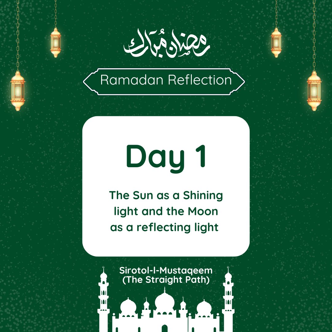 Mubaaraqah's tweet photo. 🌙 Ramadan Reflection

DAY 1 : Light and Guidance ☀️

Allah invites us to ponder the signs around and within us. In the Qur’an, He clearly distinguishes between the Sun and the Moon:
 “It is He who made the Sun a radiant light and the Moon a reflected light.” (Qur’an 10:5) https://t.co/C9TYOue97A