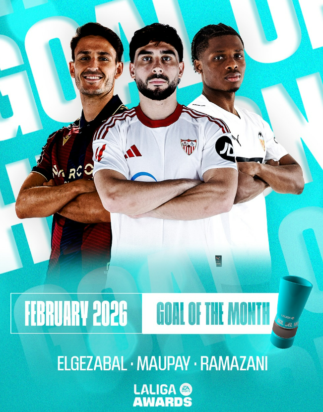 ➡️ RAMAZANI, NOMINADO AL GOL DEL MES

🐸 Nominado por su golazo contra el Levante en el derbi del Ciutat.

📲 Ve a votarlo en este enlace: miliga.laliga.com/premioslaliga