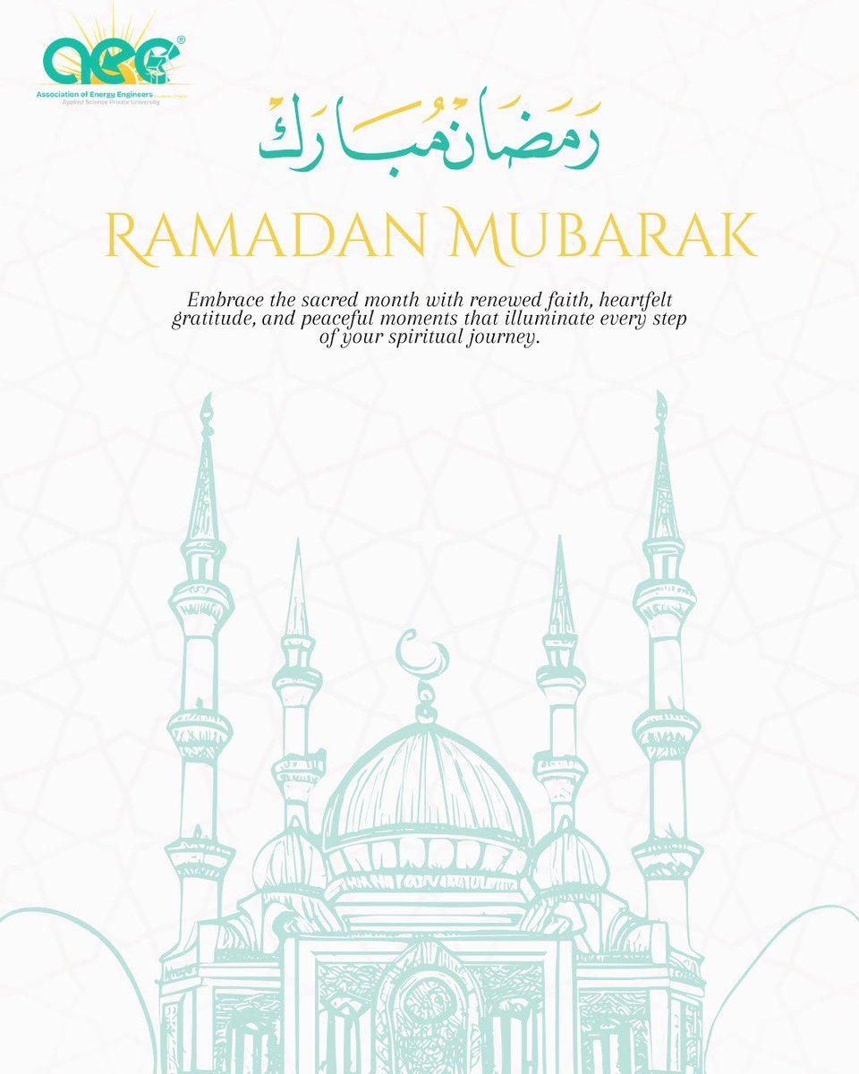 aee_ASU's tweet photo. Ramadan Mubarak from the AEE ASU Student Chapter 🌙✨

May this holy month bring renewed faith, inner peace, and abundant blessings to you and your loved ones. As we continue our journey of growth, knowledge, and impact, may Ramadan inspire us to lead with purpose, gratitude. https://t.co/fULw945Dxj