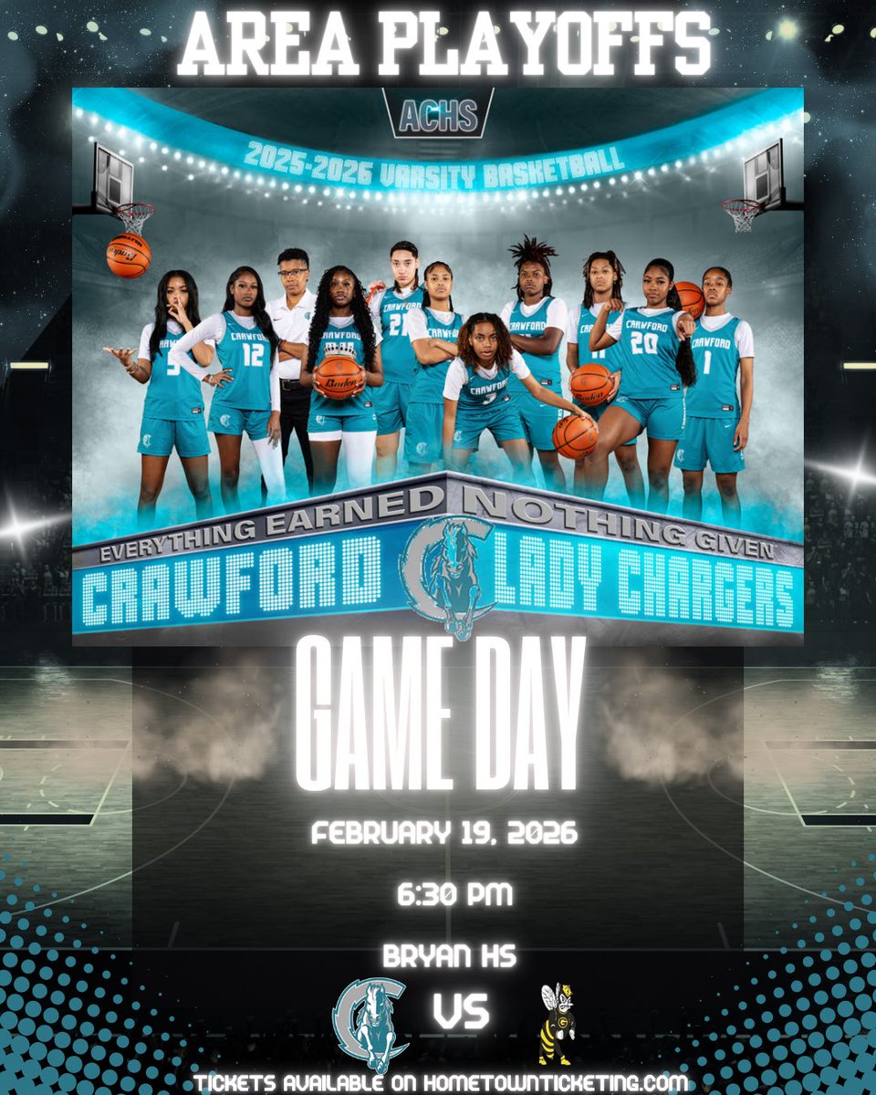 ACHS_Boosters's tweet photo. Area Playoffs⚡️🏀🐎

The Lady Chargers are back on the road Thursday night vs. Gatesville Lady Hornets!

⌚️ 6:30 PM
📍Bryan HS | Bryan, TX
🎟️ https://t.co/ikE7mlIbGb

#EverythingEarned #NothingGiven #GritOverQuit #DoItFor2 

@ACHS_ATHfbisd @ACHS_Chargers @ACHS_ChargerGBB https://t.co/0OBfECRM4i