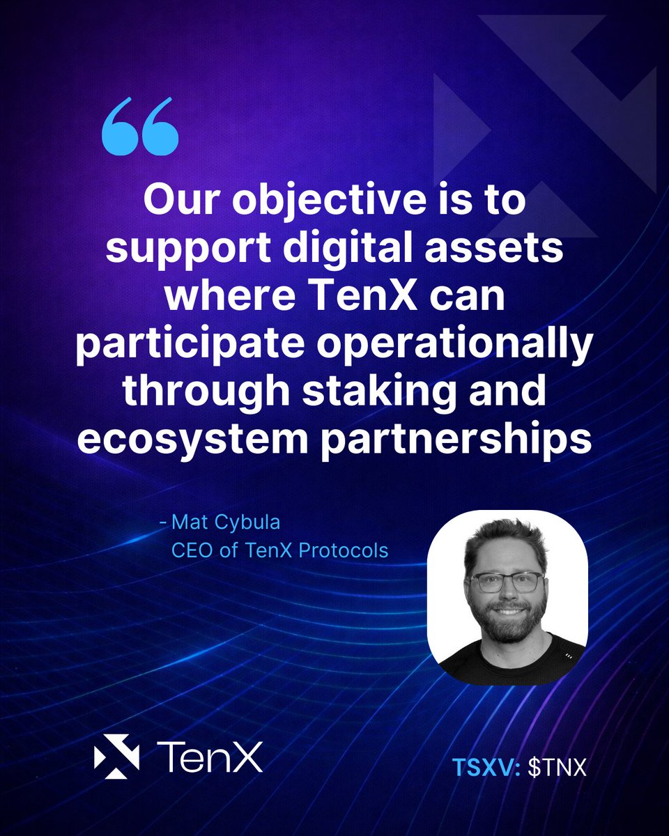 “Our objective is to support digital assets where TenX can participate operationally through staking and ecosystem partnerships,” said CEO <a href="/MatCybula/">Mat</a> 

Delegating 10,000 $SOL to the <a href="/bonk_inu/">BONK!!!</a> validator reflects that approach - aligning capital with infrastructure operations,