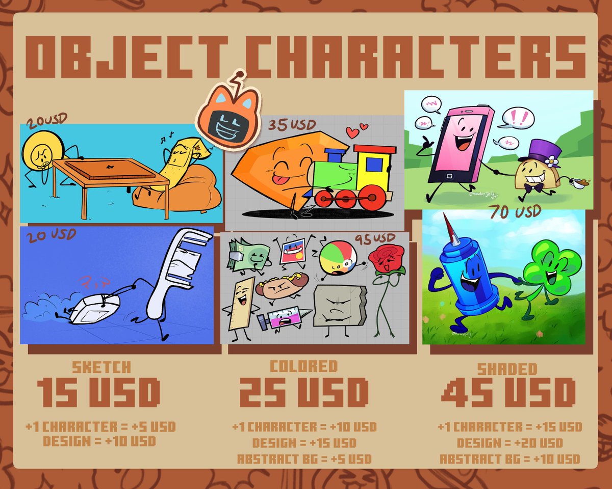 Object Commissions Characters 🌻Commissions Open! 🌻 If interested, read thread then DM me! retweets ...