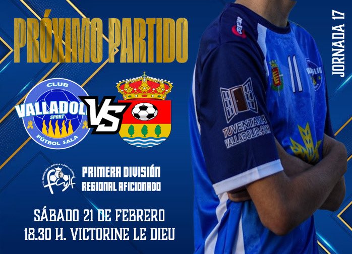 PRIMER EQUIPO | Próximo partido 

📆 Sábado 21 de febrero
⏰ 18:30 horas
🏟️ Victorine Le Dieu
🔢 Jornada 17
🆚 CD Arroyo FS B
🎟️ Simpatizantes gratis / General 3€

#AzulEsElColor