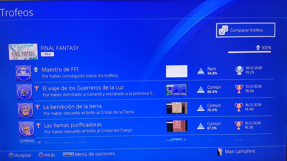 Platino del Final Fantasy 1 listo. 🏆🏆🏆🏆
