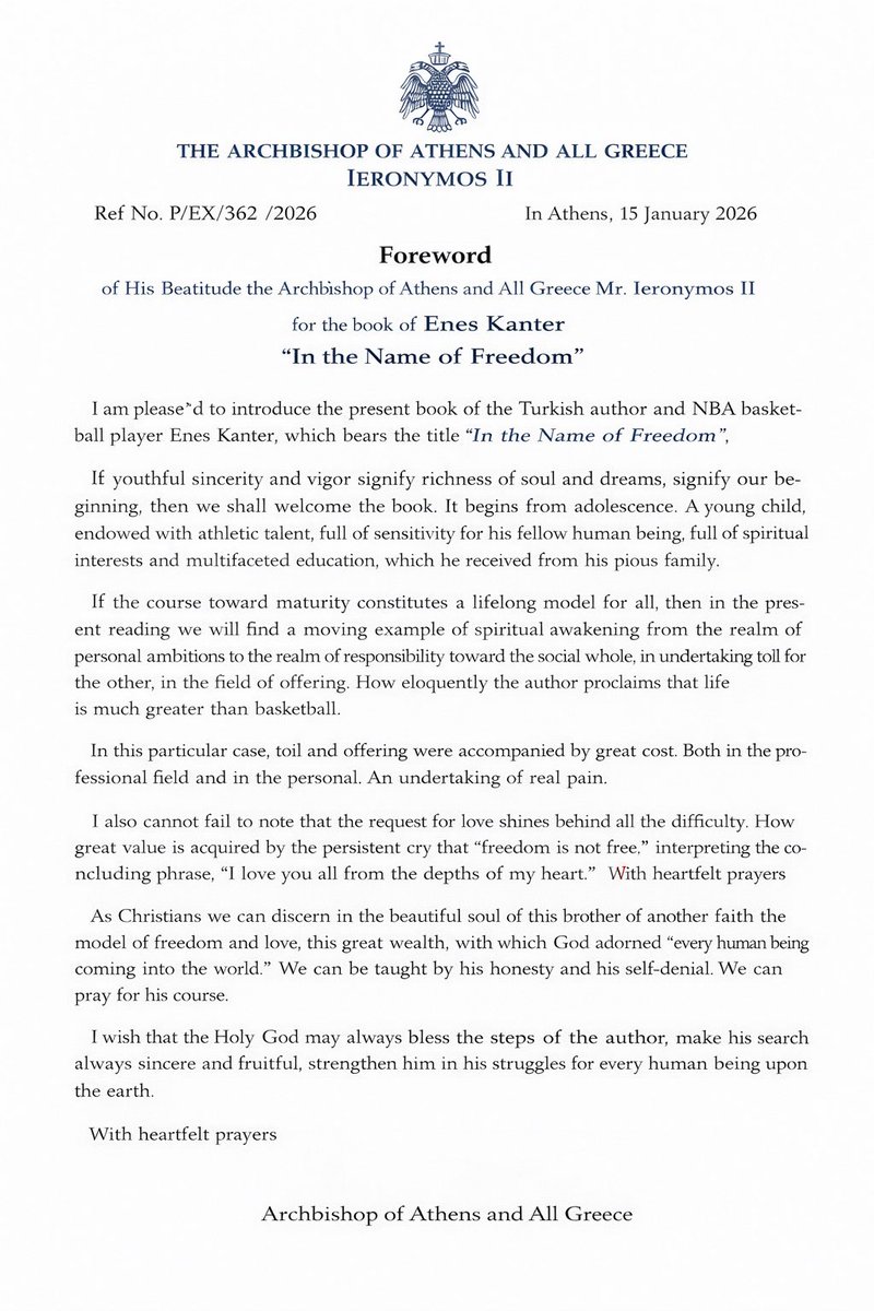 Enes Kanter FREEDOM tweet media