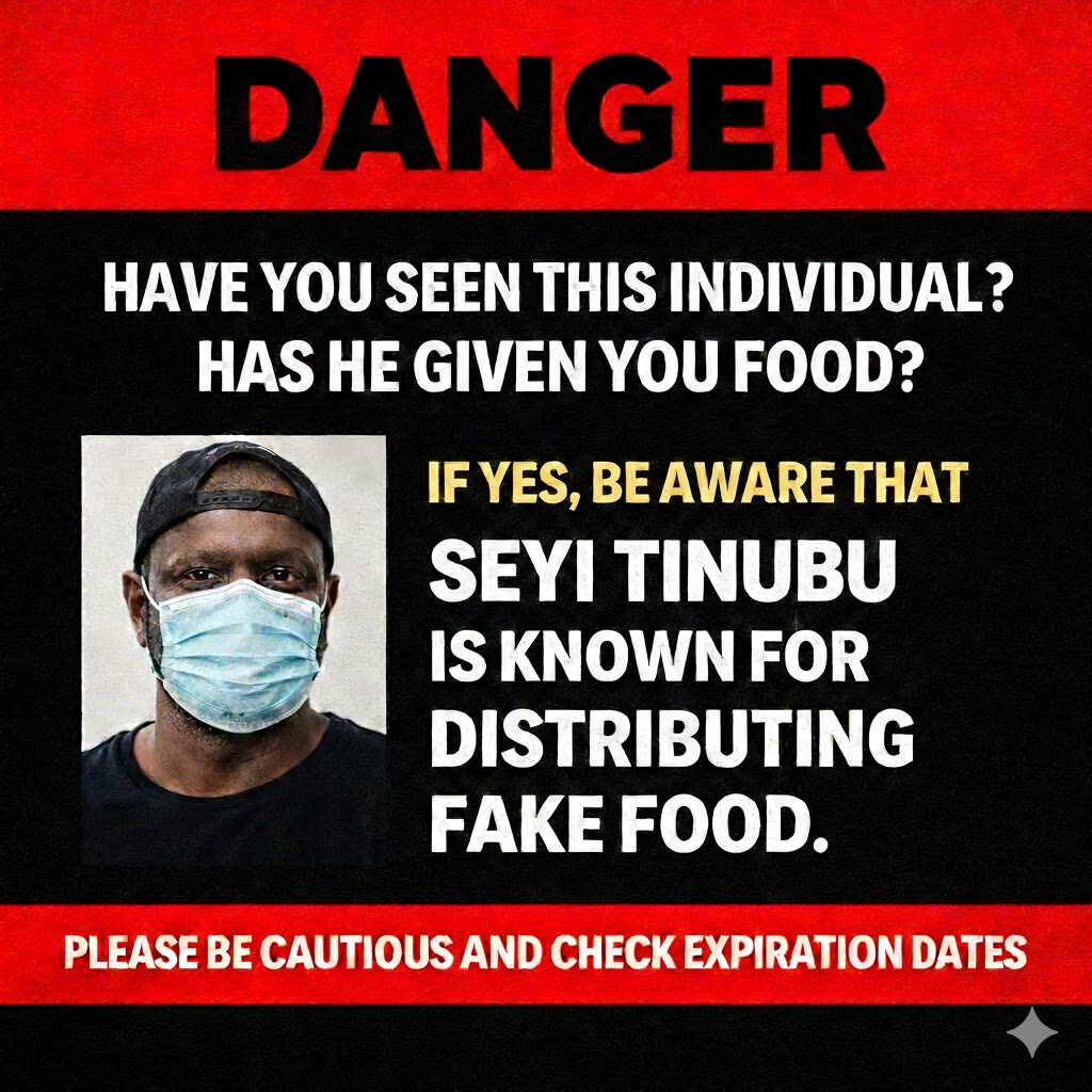 iOccupyNigeria's tweet image. Public Service Announcement to all Nigerians.

If you collect any box or palliviative wey Seyi Tinubu dey share, abeg check the expiration date before you go cook am for your family. No allow politics make you poison yourself. Some of those goods fit don expire three years ago