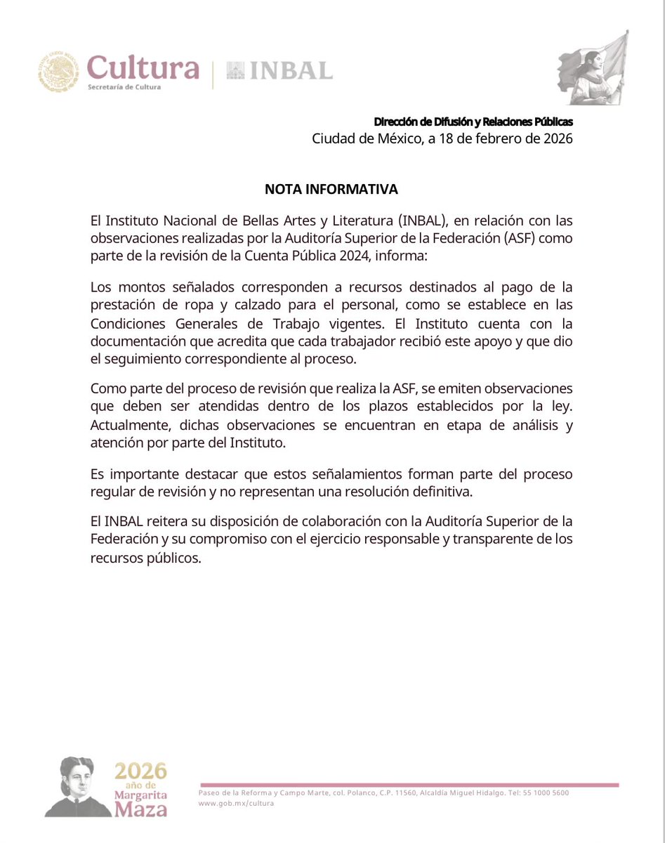 bellasartesinba's tweet photo. #INBALinforma https://t.co/5ZBPVGCfvo