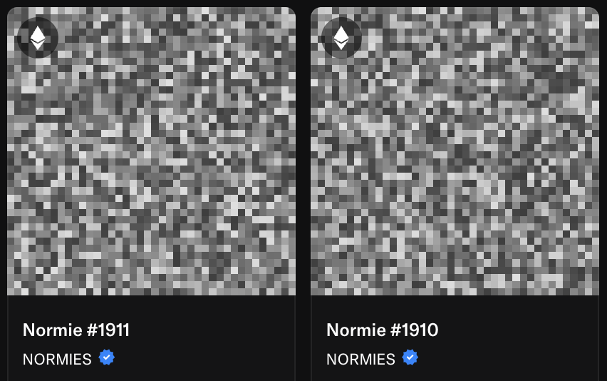 #1910 and #1911 <a href="/normiesART/">NORMIES</a> minted🫡