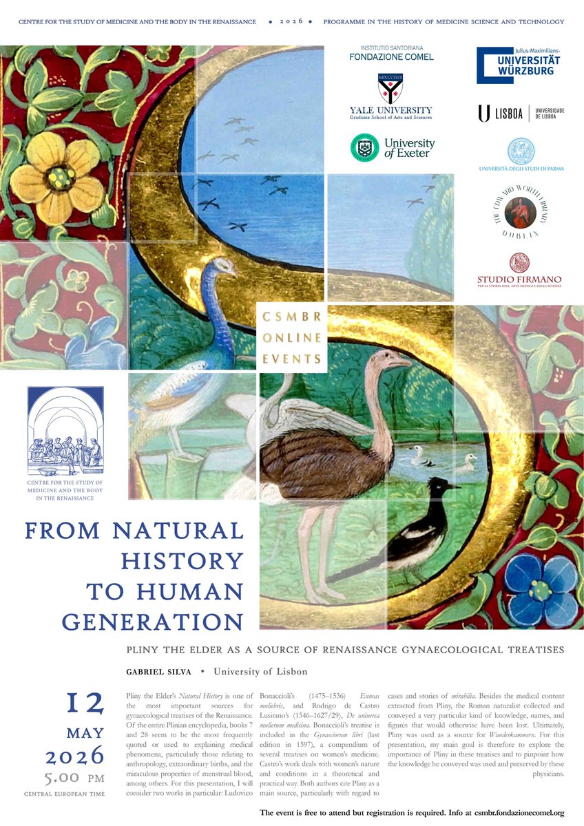 csmbr_pisa's tweet image. Forthcoming with the
CSMBR Online Lecture Series

#CSMBR #Lectures #medicalHistory #plinytheelder