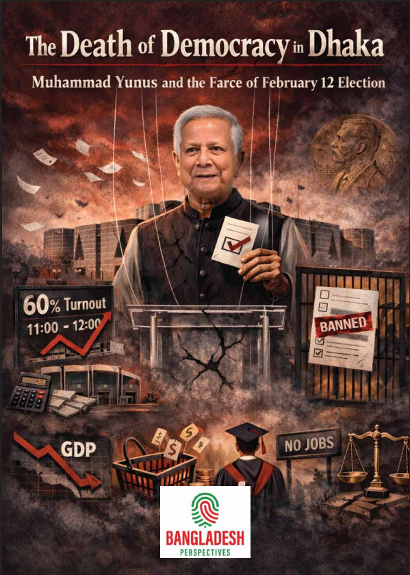 albd1971's tweet photo. The international community often views Nobel laureates through a lens of deified reverence,
assuming that a Peace Prize in the pocket equates to a democrat in the soul. But in Bangladesh, that illusion has shattered. On February 12, 2026, the world witnessed not a “democratic reset,” but a meticulously choreographed execution of the very concept of popular will.

Under the cold, academic stewardship of @Yunus_Centre , Bangladesh has exchanged a flawed democracy for a sanitized autocracy, draped in the robes of “reform” and enforced by the threat of the mob.

While the Yunus-controlled Election Commission boasts of a “peaceful” vote, the reality is far more sinister. This was an election of the few, by the few, and for the few, a procedural sham that disenfranchised a third of the electorate to install a government that had already been hand-picked in the backrooms of the “interim” administration. 

Read and Download ➡️https://t.co/Yi8YHkCoR8 
#Bangladesh #BangladeshElections2026