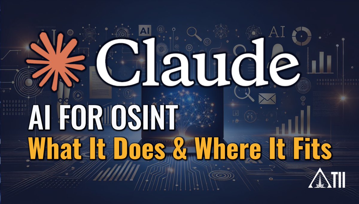 ToddingtonInt's tweet photo. 🛠️ AI tools are expanding into #OSINT workflows.

Claude AI is particularly useful for:

📄 Long documents
🧠 Structured analysis
✍️ Report drafting

Helpful tool but not a replacement for investigator judgment.

👉 Read more:  https://t.co/6XKFloyfxO

#AI #OnlineInvestigations https://t.co/6gtTEKLwpW