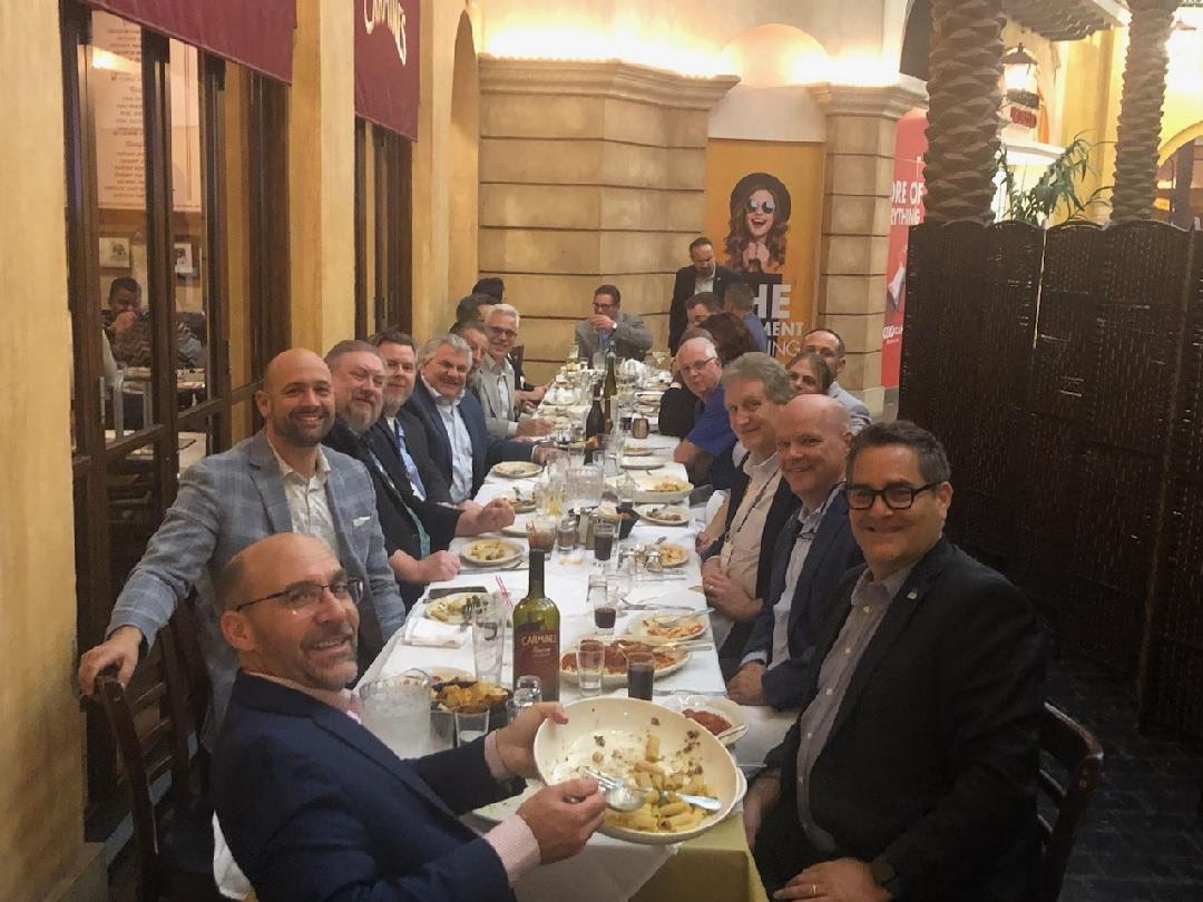 MFSengin's tweet photo. MFS Engineers &amp; Surveyors celebrates the @NJ_League  of Municipalities 2025 Conference at our Client Dinner at @CarminesNYC at the @TropicanaAC with @ColliersEng, @terraconlife, @lanassociates, @rv_engineers, @DresdnerRobin, LiRo-Hill, @VHBnow and the Middlesex County Engineer. https://t.co/foD1eUAalu