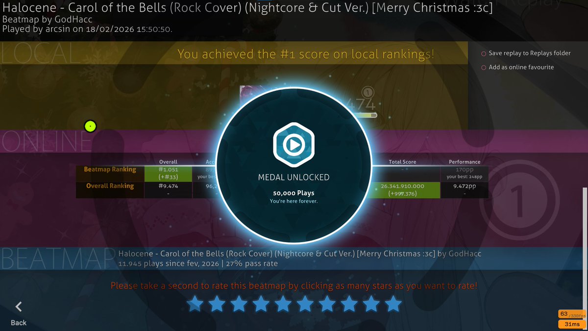 50k de plays no jogo de clicar em circulo