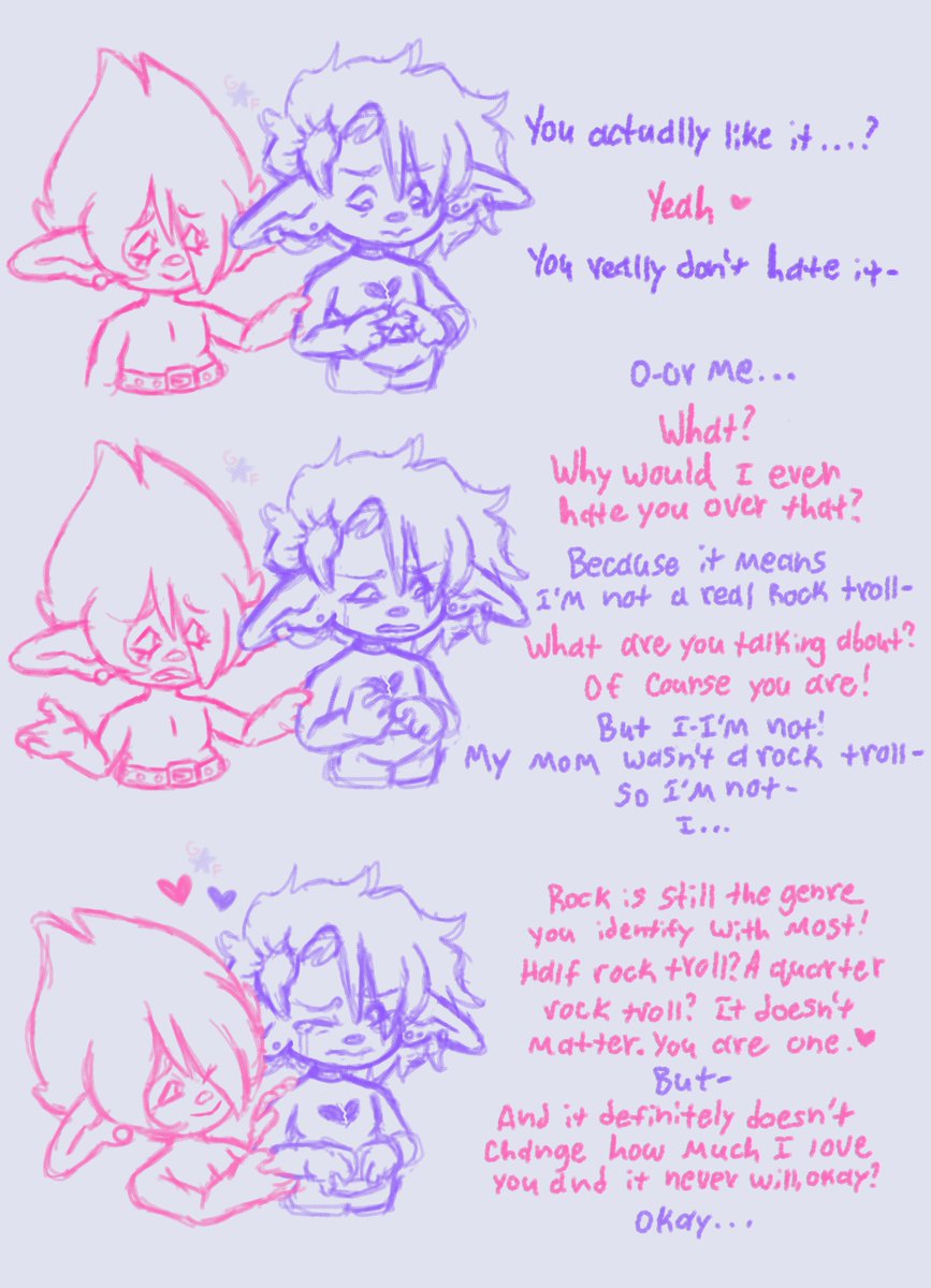 You guys can have a full Flance doodle 🩷💜 
☆•♡•☆•♡•☆•♡•☆ 
#Trollstwt #trollsocxcanon #flance